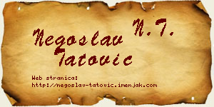 Negoslav Tatović vizit kartica